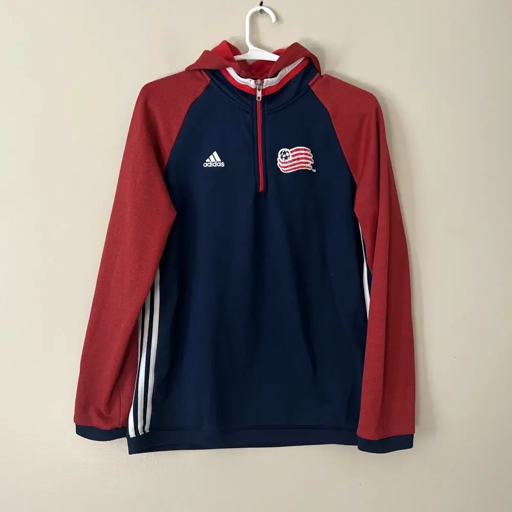 Adidas New England Revolution Men’s Large Red/White/Blue quarter zip